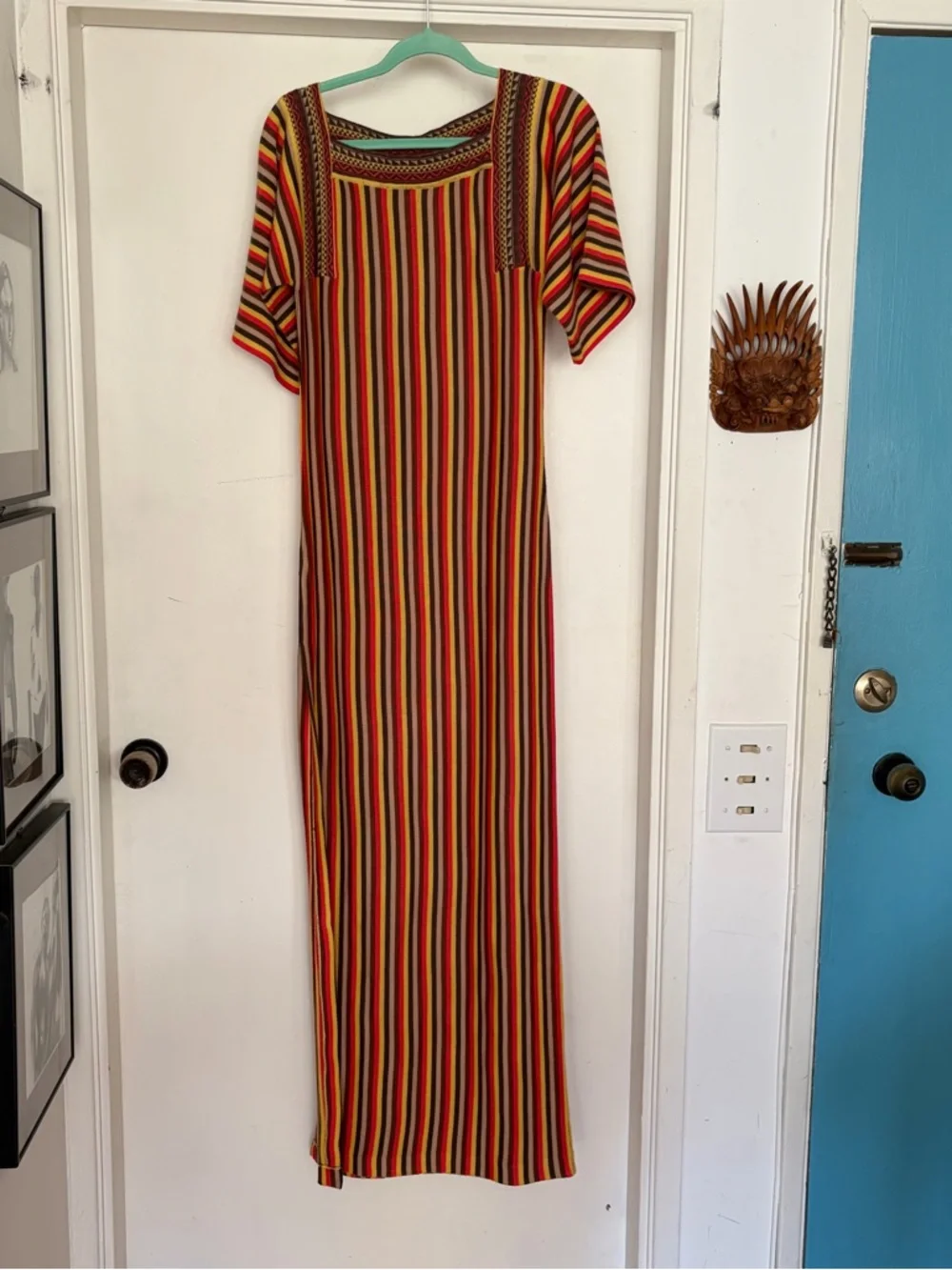Paul & Joe Striped Knit Undershirt in Red, Yellow, Brown & Cream